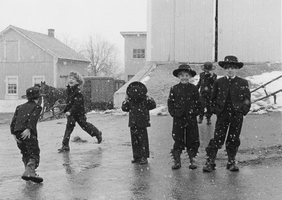6. Amish Children Playing in Snow, Lancaster, PA, 1969